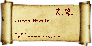 Kuzsma Martin névjegykártya